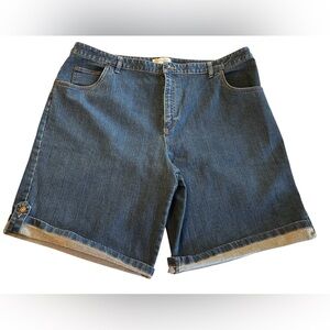 New CJ Banks Womens Comfort Stretch Plus Size 22W Blue Denim Shorts NWT Stretchy